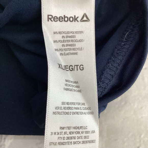 Reebok T-Shirt Men’s Size XL Color Navy Red Graphic Polyester Spandex Blend - Picture 4 of 8